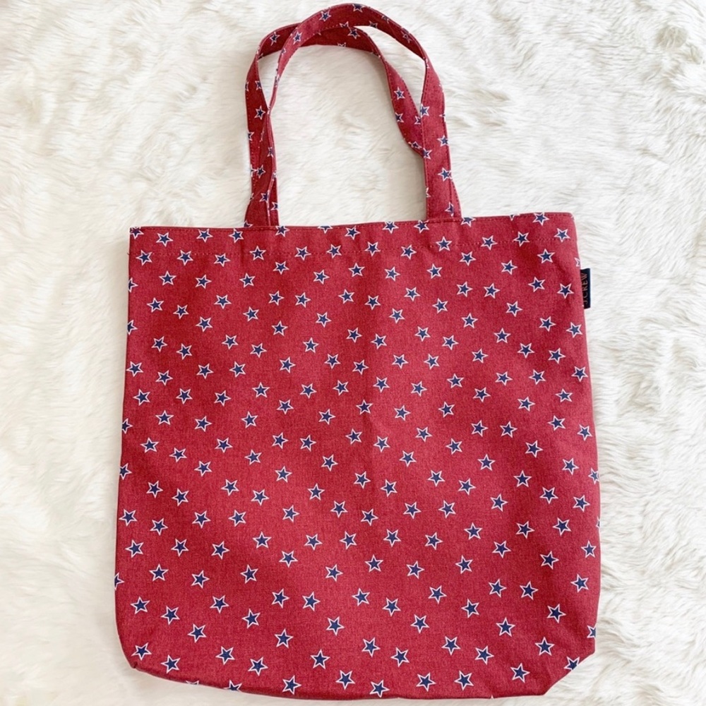 J. Crew Reusable Everyday Canvas Tote Star Print - Picture 2 of 5